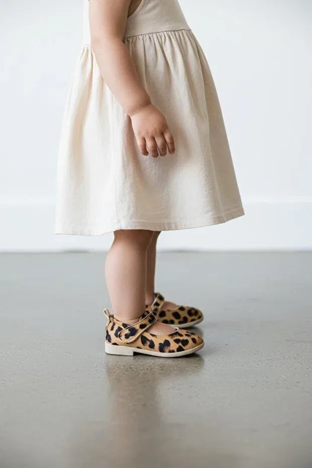 Детские балетки для девочек с принтом Leopard Görkem Bebe Ayakkabı Ve Tekstil, Brown