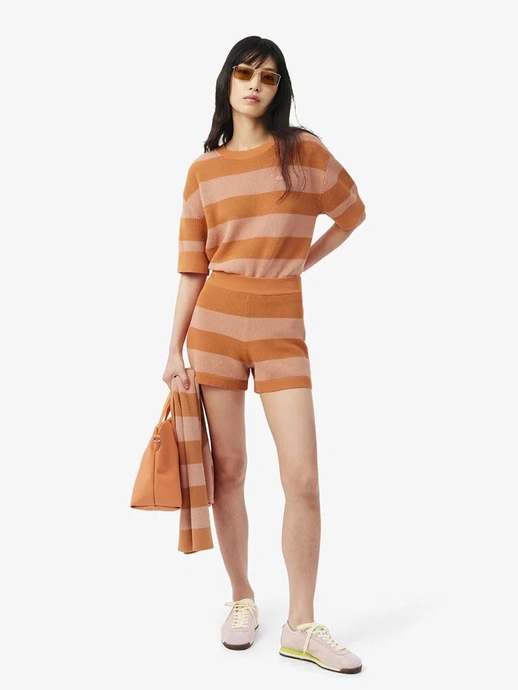 Шорты LACOSTE Bold Stripe, Orange — фото 4