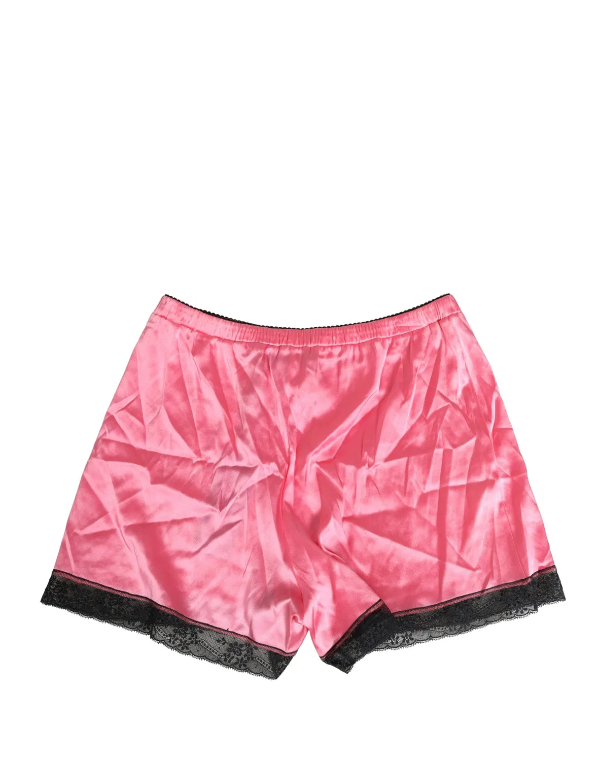 Женские пижамные шорты из шелкового атласа с кружевной отделкой Dolce & Gabbana, Pink — фото 4