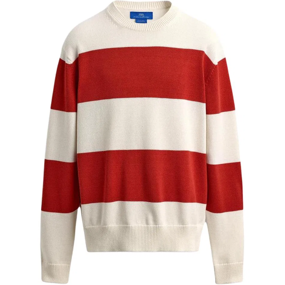 Мужской свитер с длинным рукавом Aaron Levine Knitwear, ZARA, Nude/Red