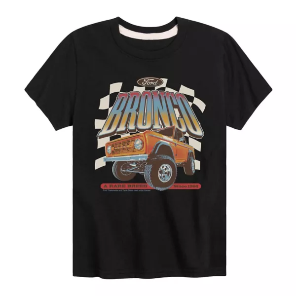 

Футболка Ford Bronco с рисунком редкой породы для мальчиков 8-20 лет Licensed Character, черный