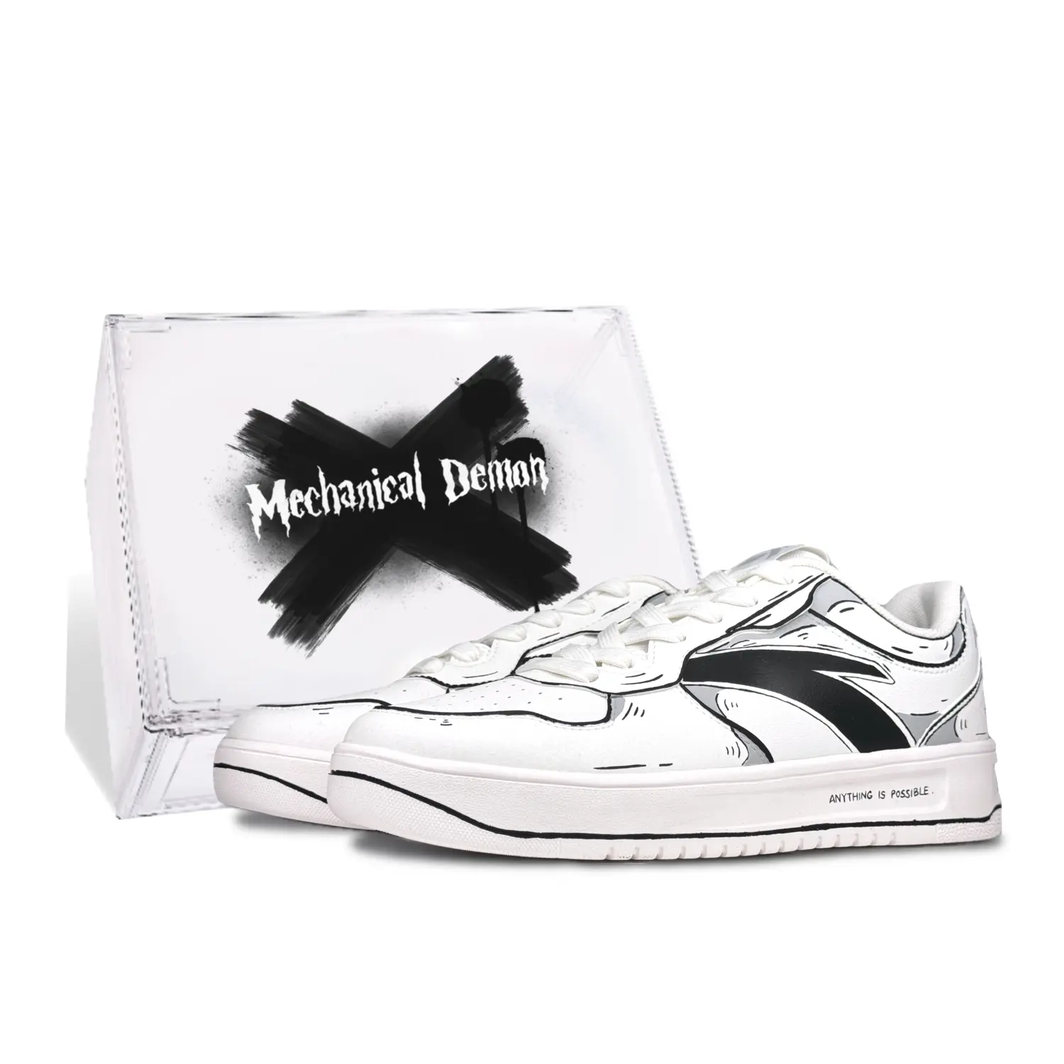 

Мужские скейтерские кроссовки low top с амортизацией, устойчивые к истиранию, легкие ANTA, белый