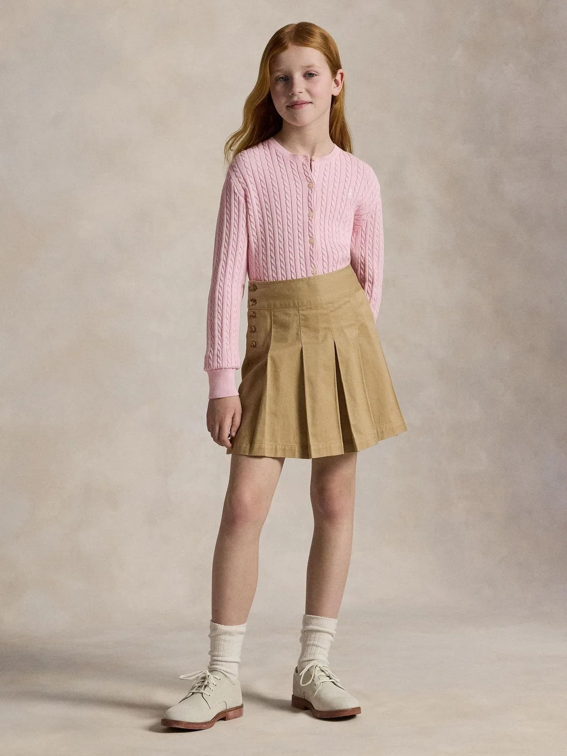 Кардиган вязаный, модель Cable Knit Polo Ralph Lauren, розовый — фото 2