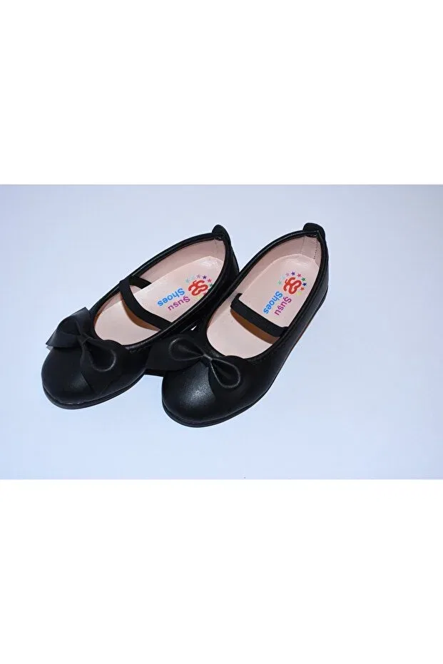 Детские балетки для девочек с коротким каблуком Şuşu Shoes, Black — фото 2