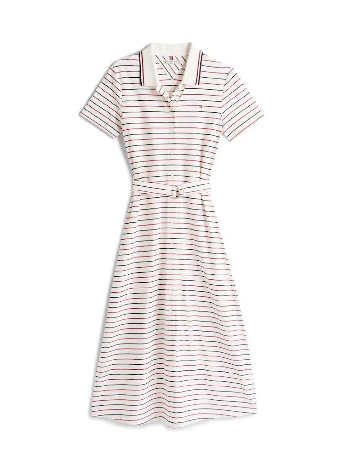 Платье-поло миди с ремнем Tommy Hilfiger, белый — фото 3