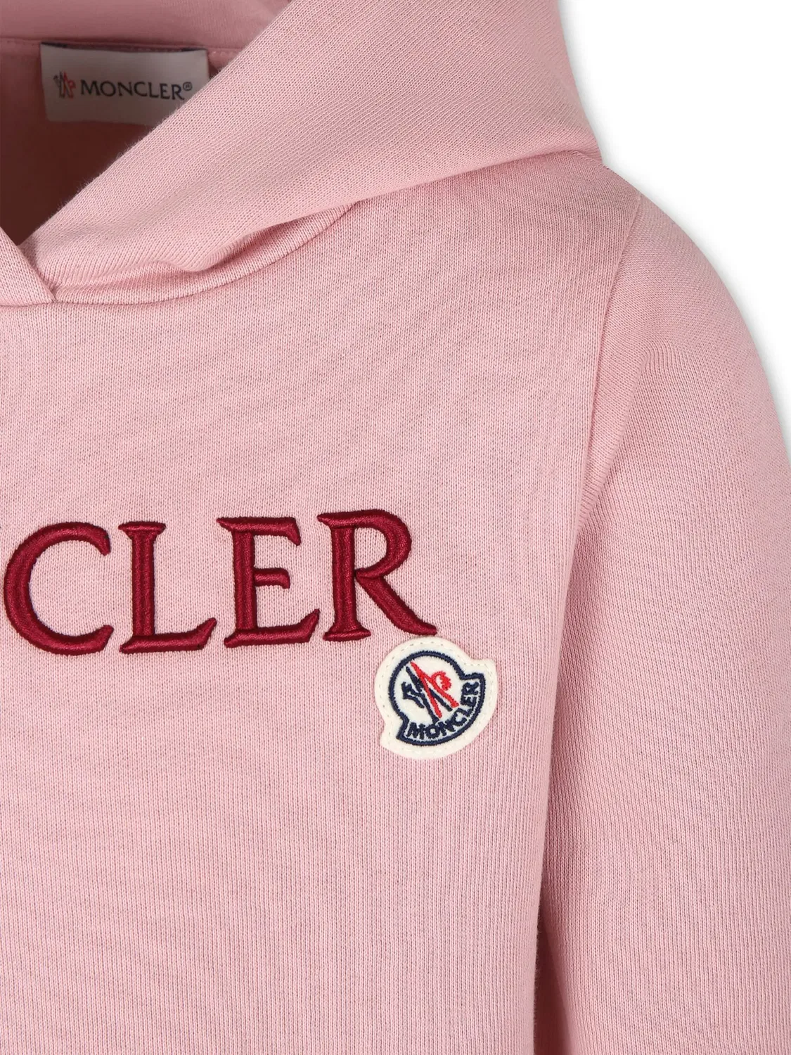 Худи с логотипом из хлопка Moncler, розовый — фото 3