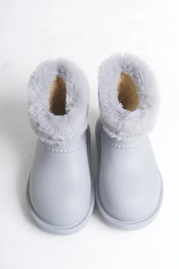 Детские сапоги для девочек водостойкие Furry Boots Mini Angel, Gray — фото 3