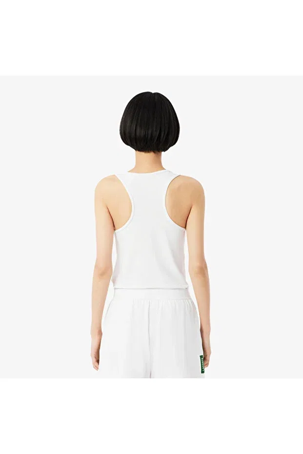 Футболка женская Lacoste White без рукавов — фото 3