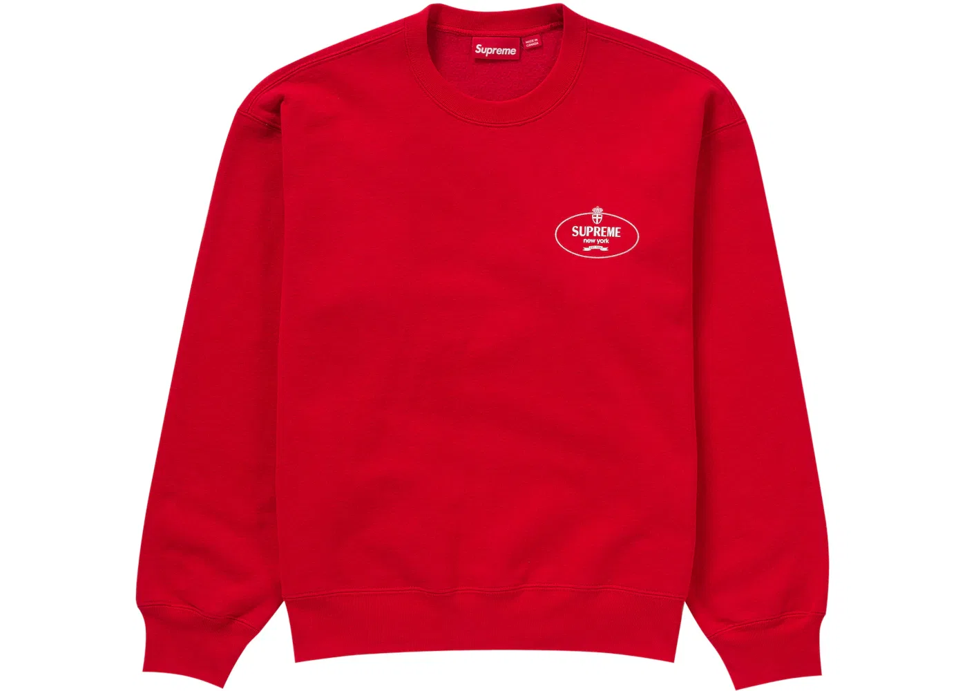 Мужской свитшот с принтом Supreme Crewneck (FW24) Red