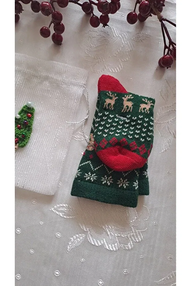 Детские носки с принтом New Year's Baby Socks Soul By A&B, Green — фото 4