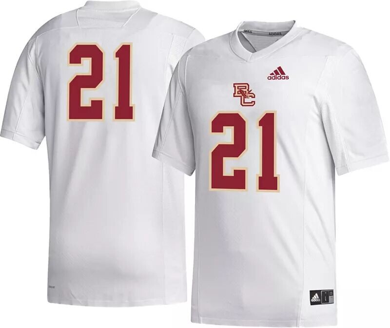 

Мужская белая футбольная майка Adidas Boston College Eagles #21
