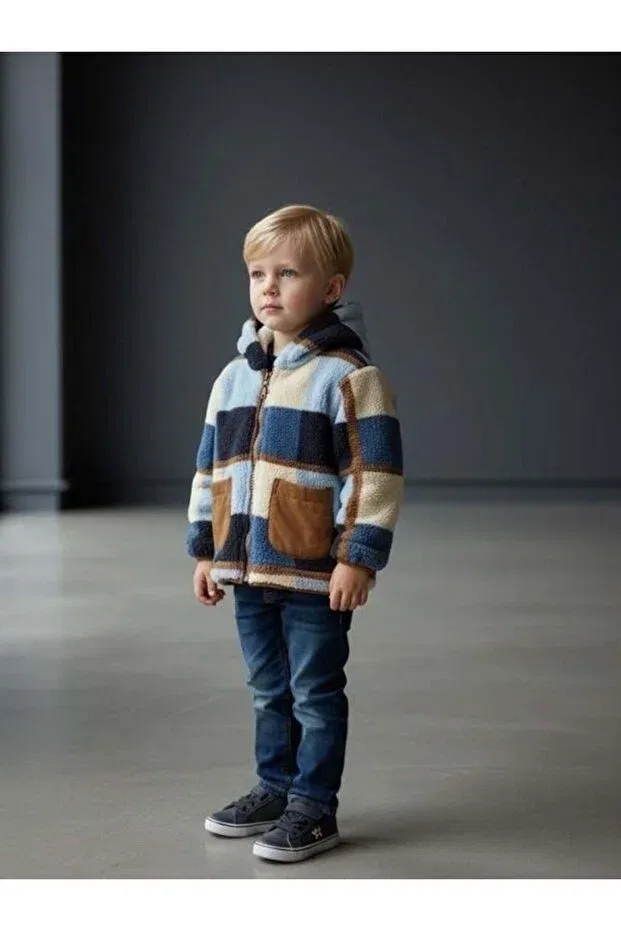 Детское пальто для мальчиков с капюшоном Zekids, Blue
