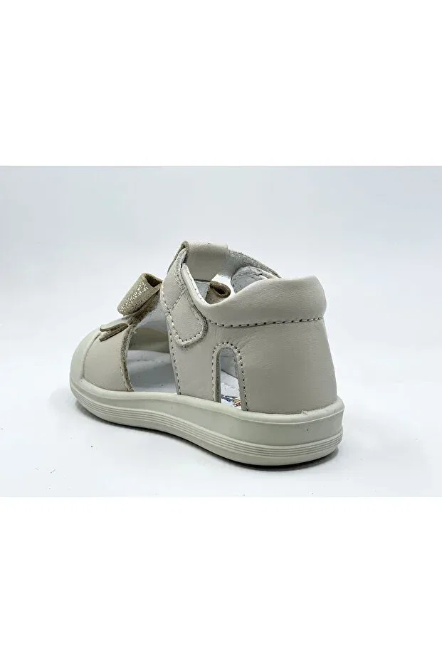 Детские туфли для девочек с ортопедической стелькой Leather and anatomical sole extra soft girls first step shoes Elma Şekeri, Beige — фото 4