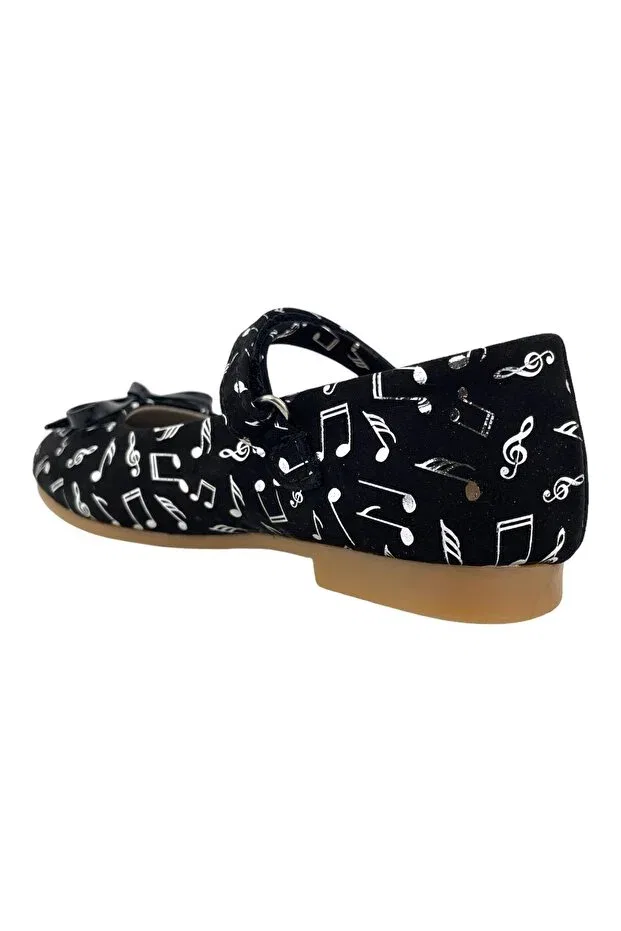 Детские туфли для девочек классические Little bow classic school shoes Nubebe, Black-Lame — фото 3