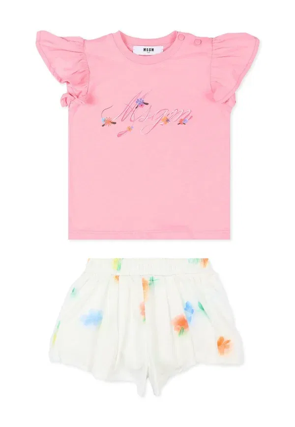 Комплект из топа и шорт с цветочным принтом Msgm Pink, розовый