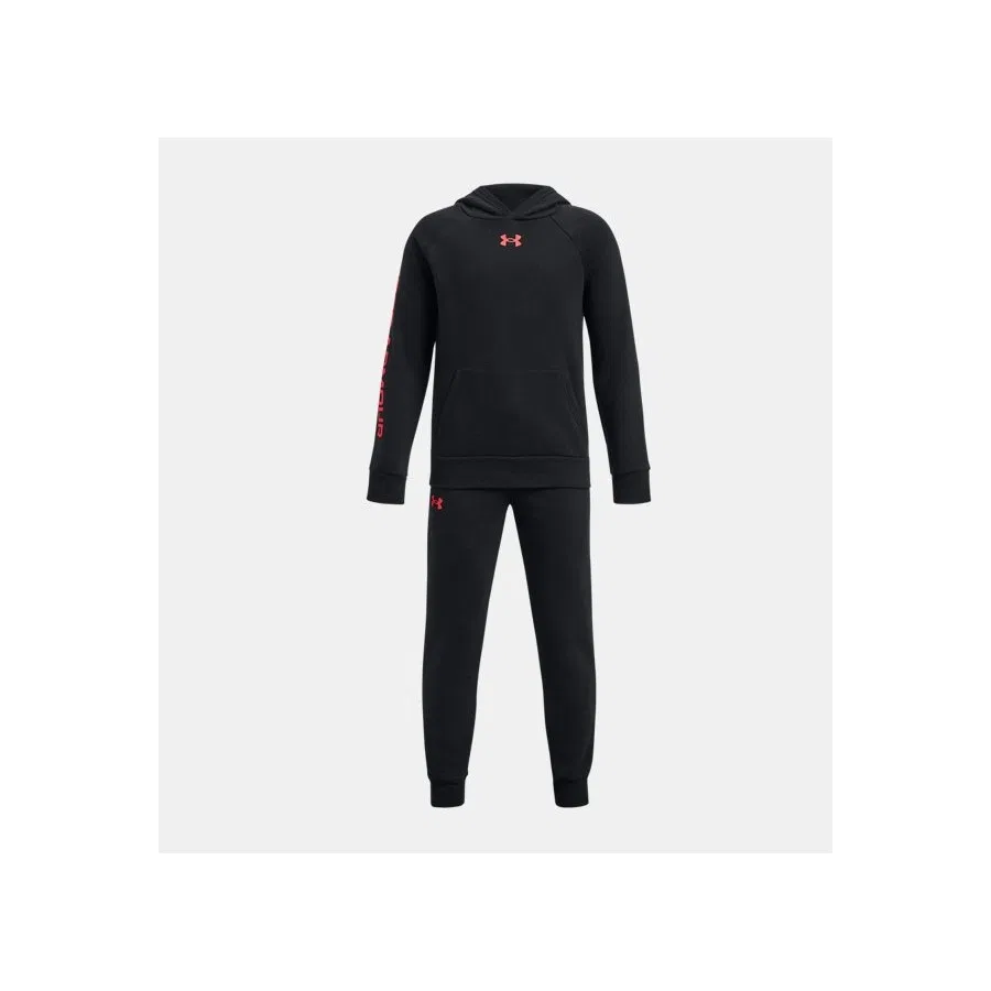 Детский спортивный комплект из футера с капюшоном UA Rival Fleece Under Armour, Черный