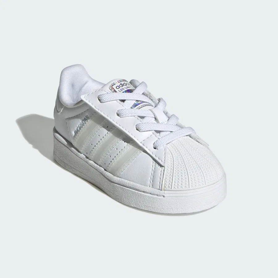 Детские кроссовки с подсветкой Superstar LED Lights Comfort Closure Elastic Lace Shoes adidas, Белый — фото 3