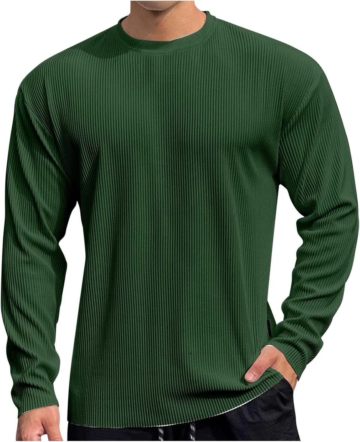 Мужская футболка с длинным рукавом текстурированная Generic, Green