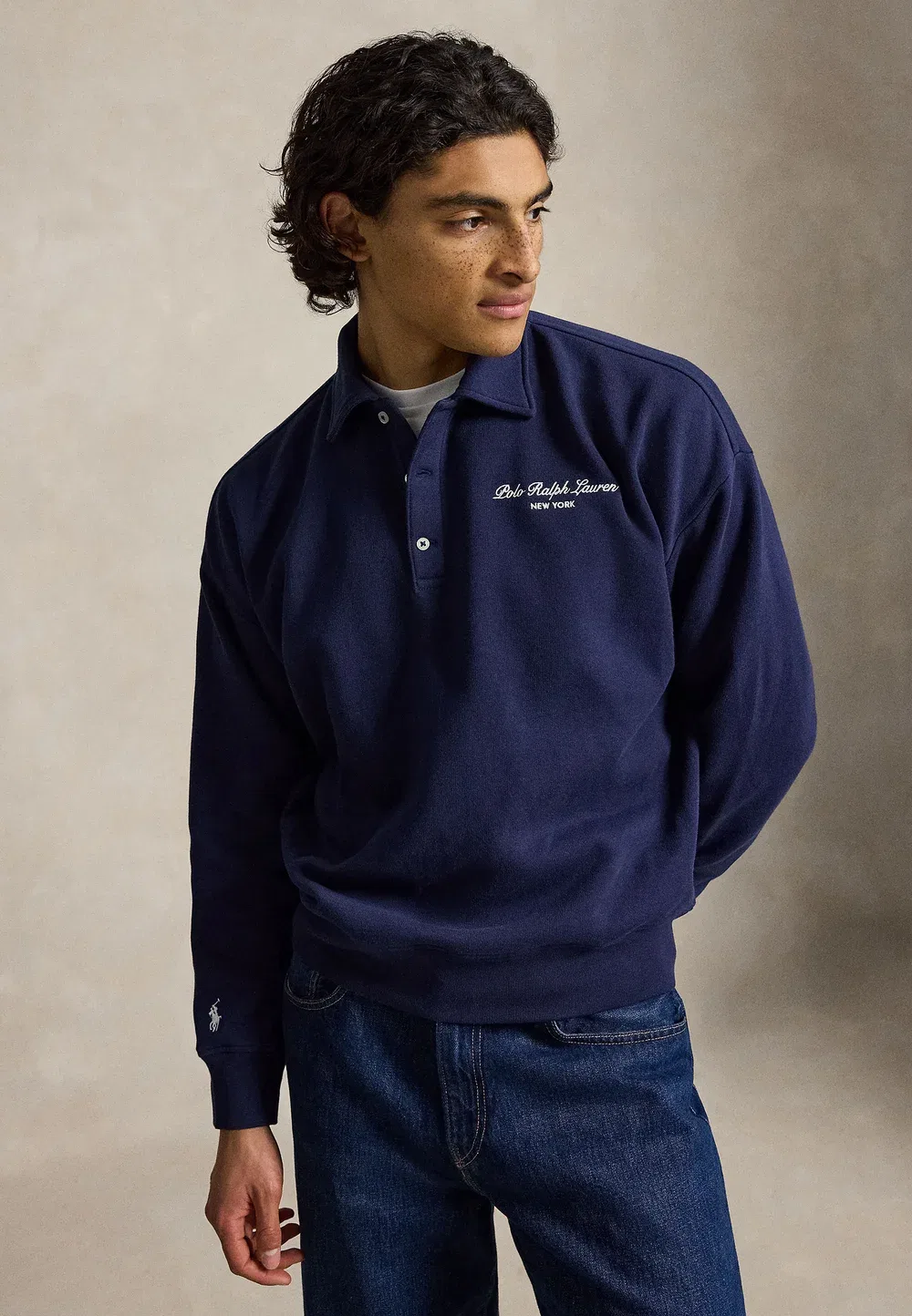 Толстовка свободного кроя с воротником и логотипом - толстовка Polo Ralph Lauren, Newport Navy