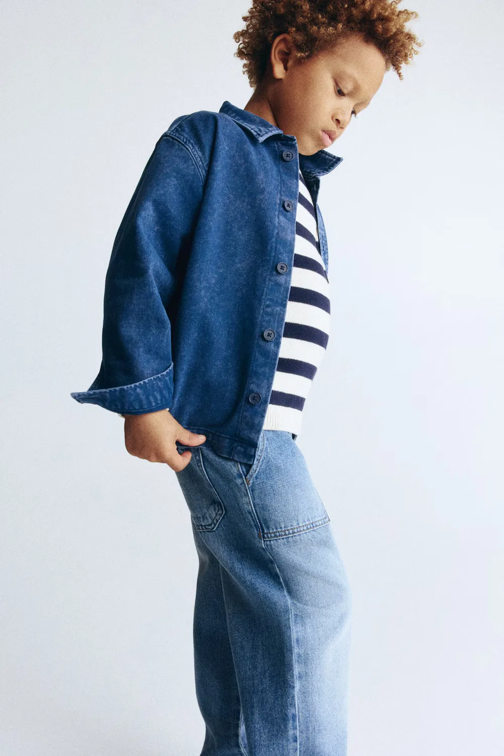 Свободные джинсы с зауженными штанинами H&M, Denimblau — фото 3