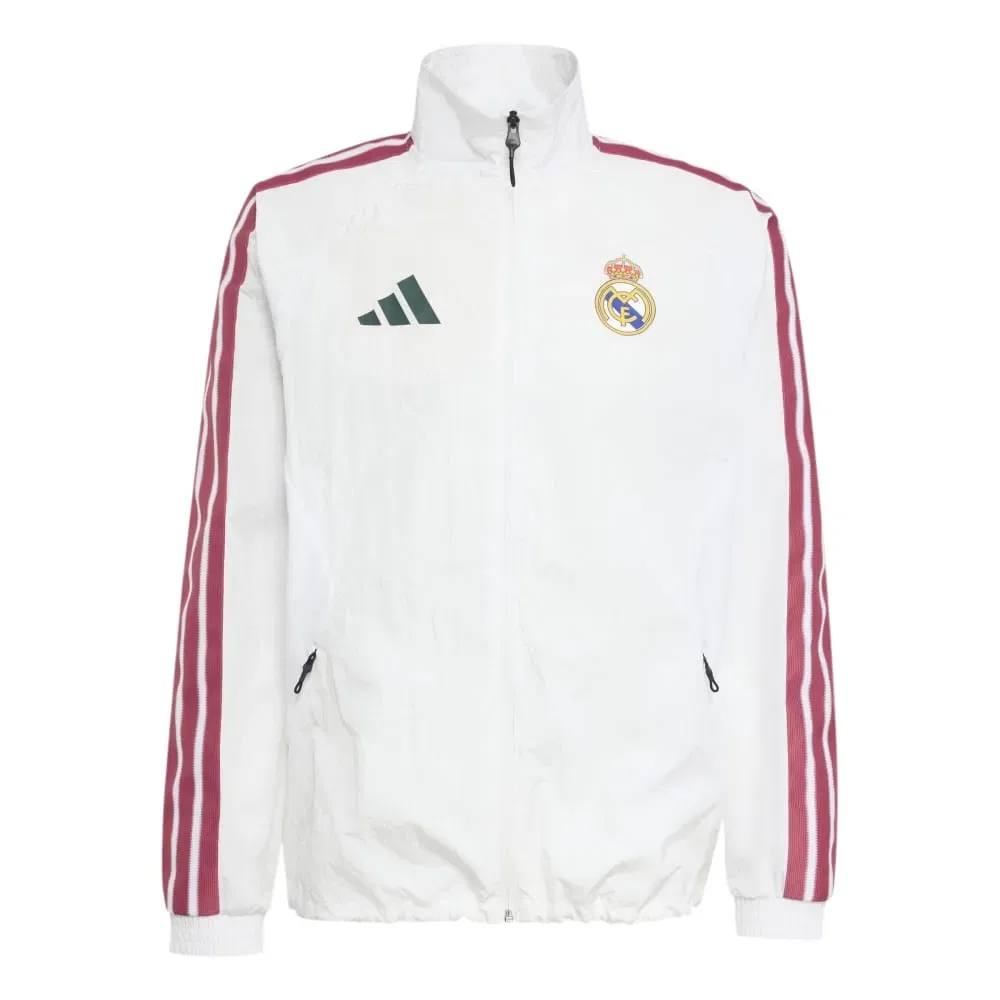 Мужская куртка с блестящей отделкой Real Madrid Home Anthem Adidas, White — фото 3