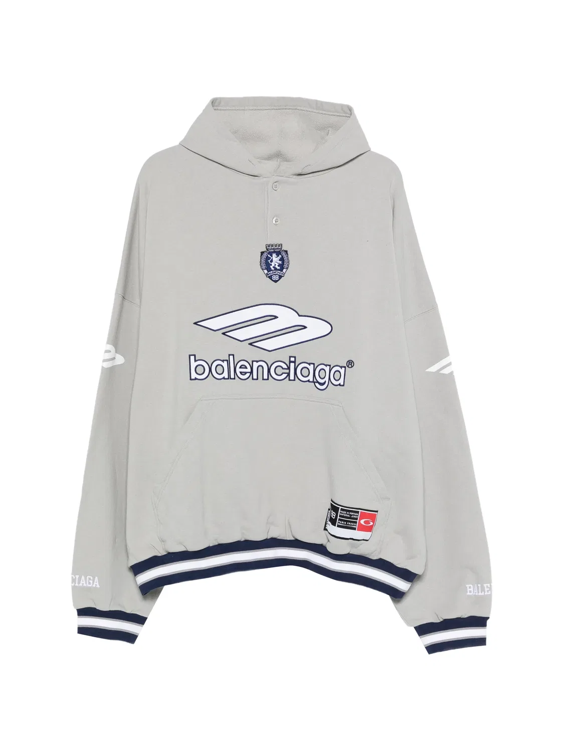 Худи с логотипом - серое Balenciaga, серый