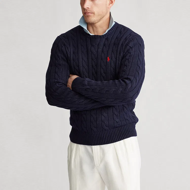 Мужской свитер с длинным рукавом Polo Ralph Lauren, Hunter Navy Blue — фото 4