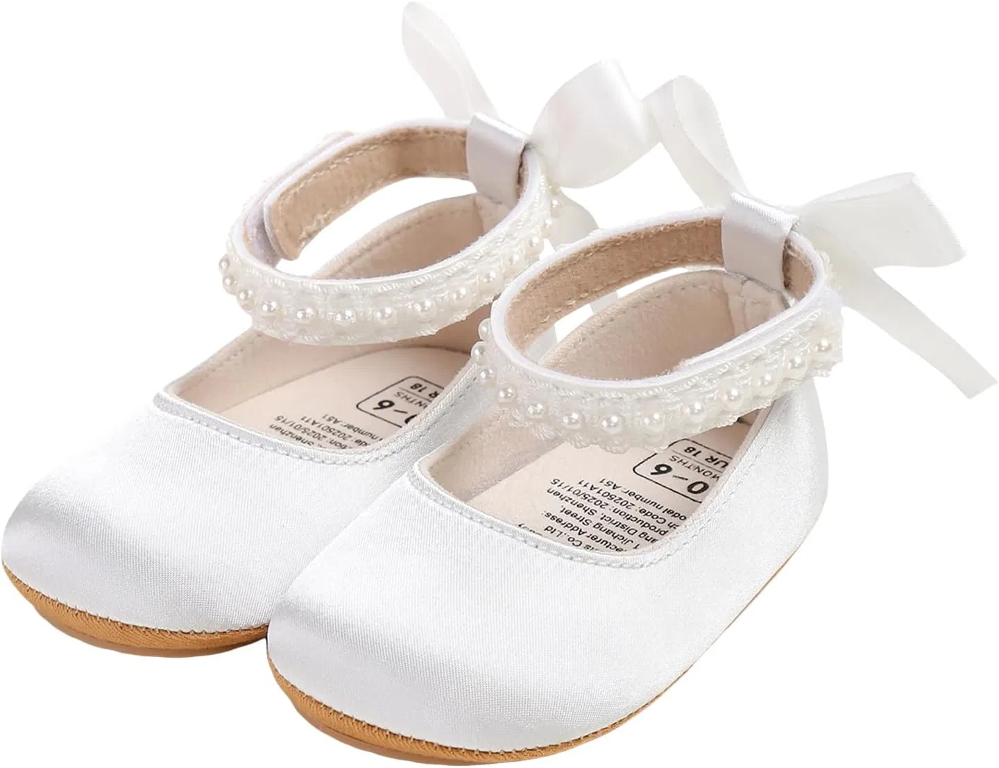 Детские туфли Мэри Джейн с жемчугом для девочек WaiHeikki, White