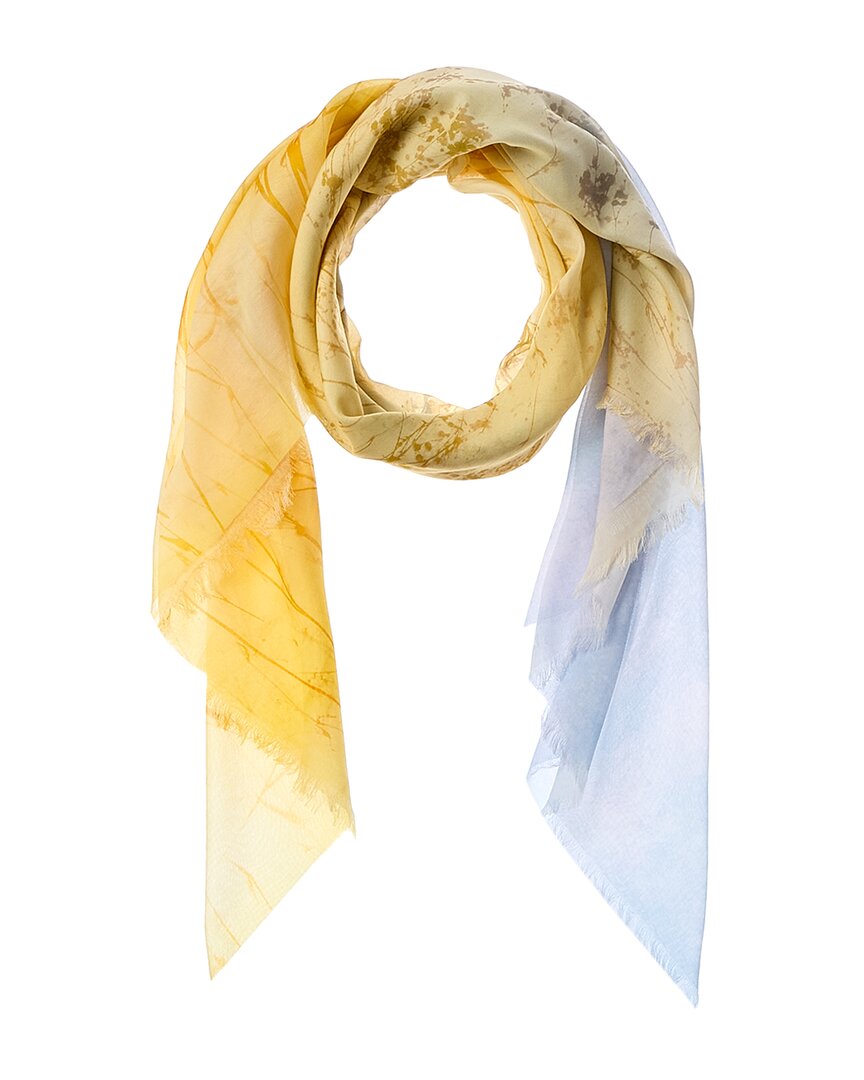 

Шарф Lafayette 148 New York Marfa с принтом из смесового шелка, синий