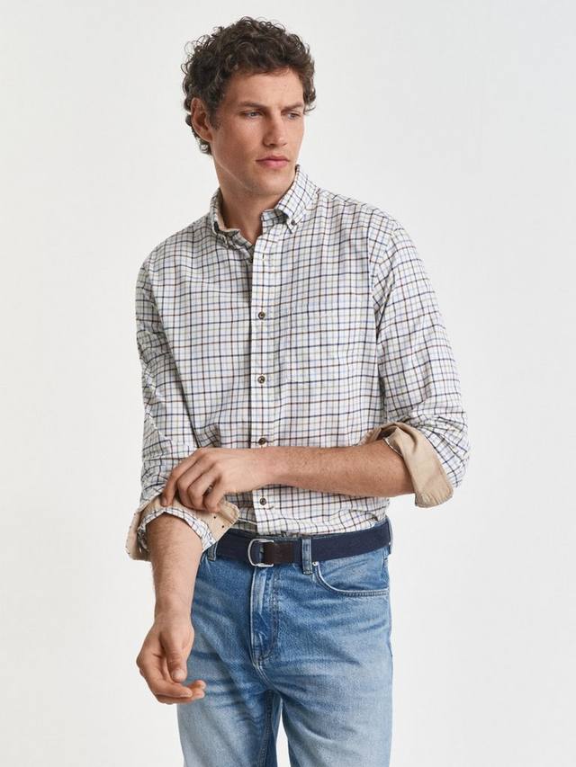 

Рубашка из хлопка в клетку с отложным воротником GANT