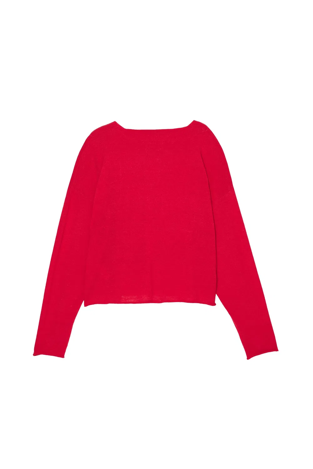 Укороченный свитер из льна и шерсти ZARA, Red — фото 4