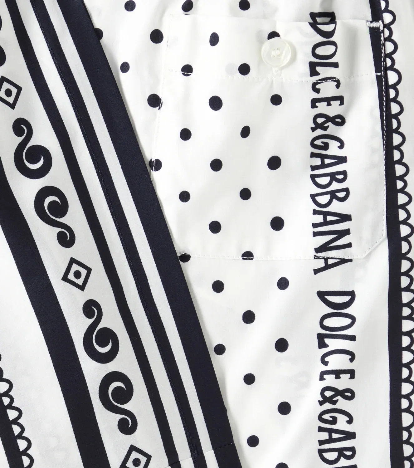 Шорты хлопковые с узором бандана Dolce&Gabbana Kids, белый — фото 2