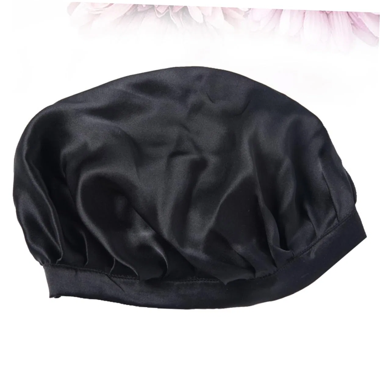 Шапочка для душа из мульберового шелка, регулируемая, Healeved, черный — фото 3
