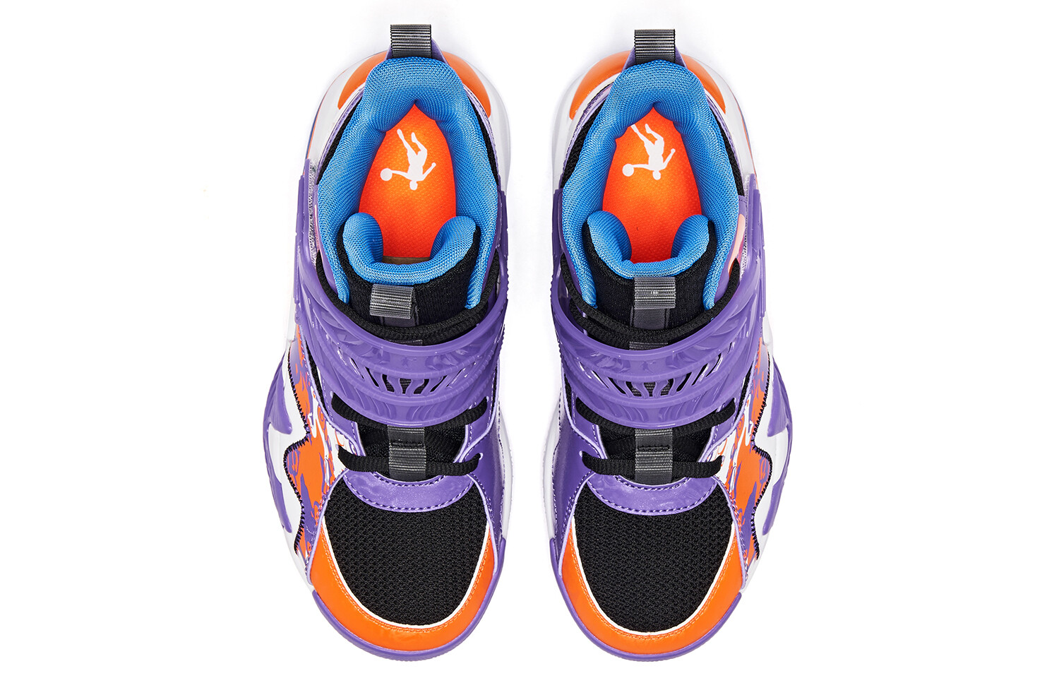 Детские баскетбольные кроссовки GS Low-top Фиолетовый/оранжевый Qiaodan — фото 3