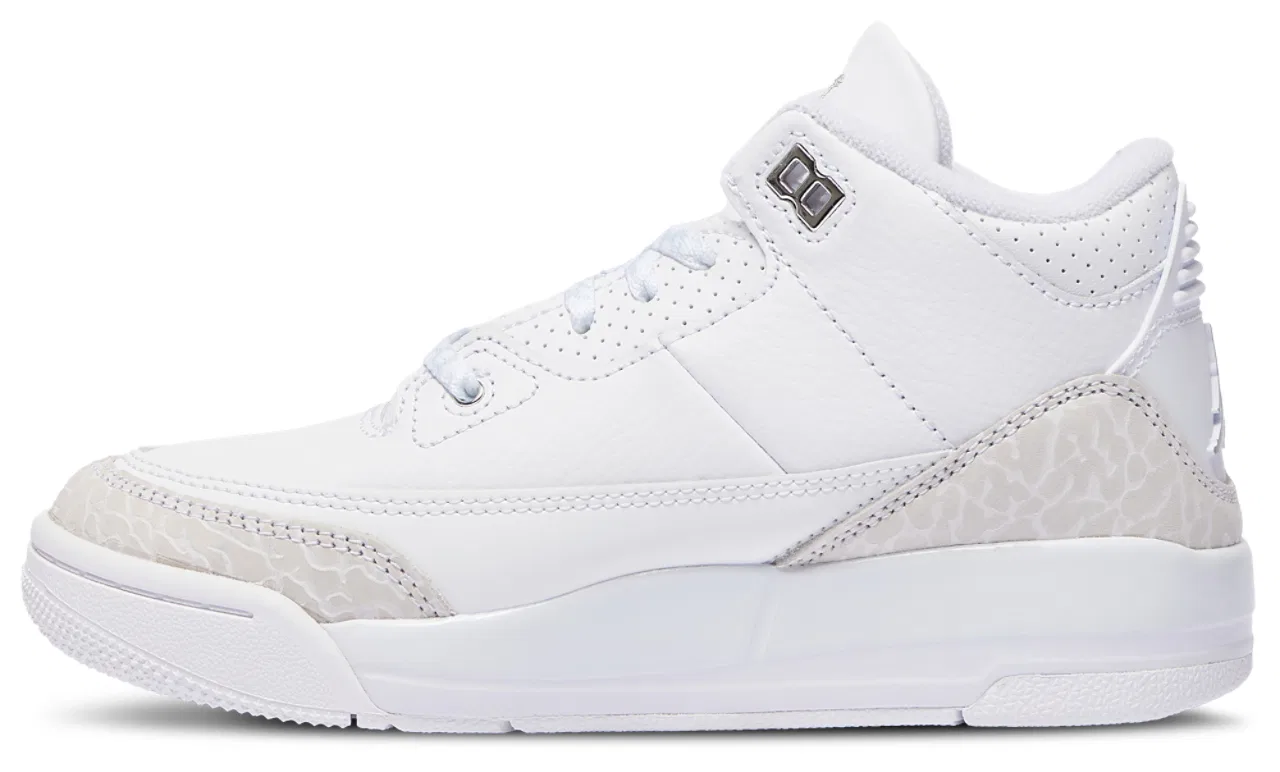 Кроссовки для мальчиков Retro 3 Jordan, цвет Metallic Silver/White/White — фото 2