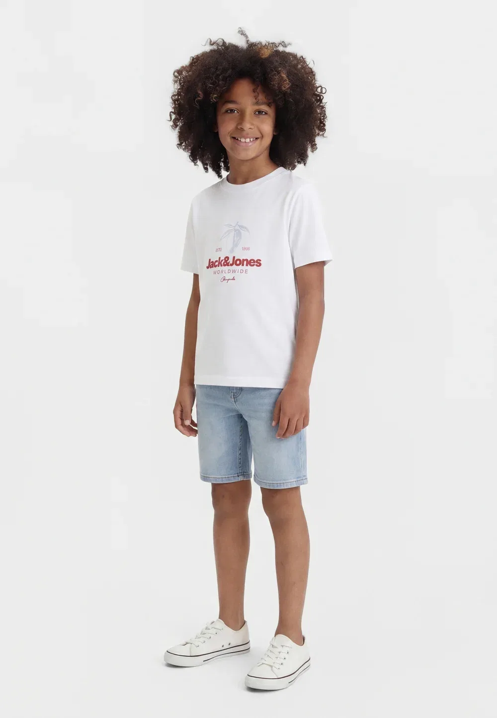 Набор из 3 футболок Jorriviera с принтом Jack & Jones Junior, Sky Captain/Peach Melba/Bright White