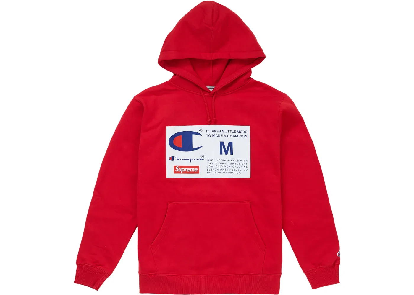 Детский худи с длинным рукавом Supreme Champion Label Hooded Sweatshirt Supreme, Red