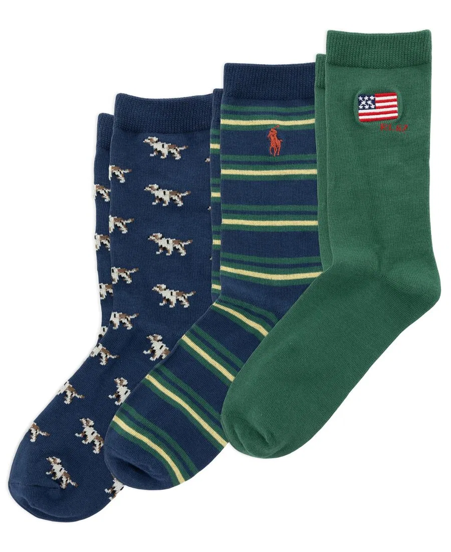 Комплект носков с принтом RL67 Polo Ralph Lauren, Dark Green Multi