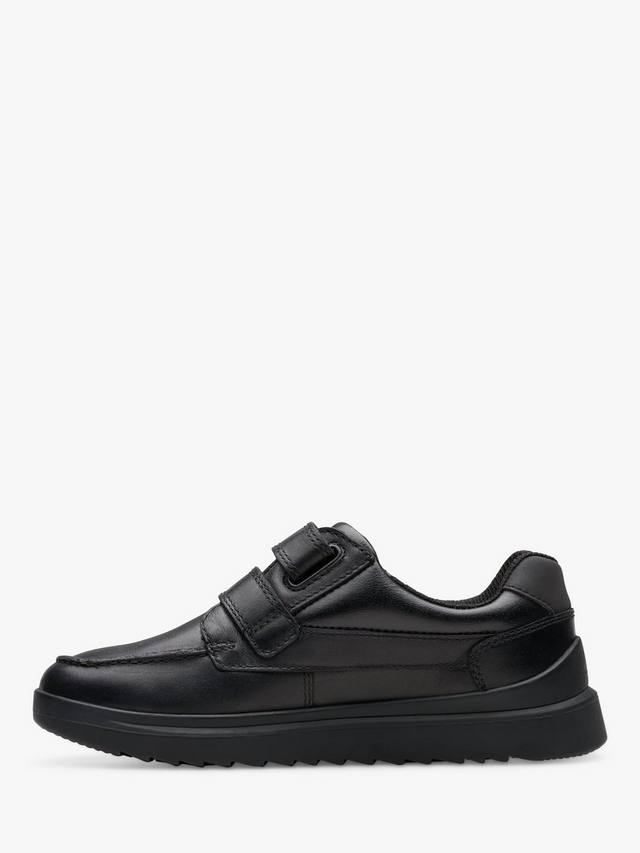 Школьные туфли Clarks Keelan Flare, кожаные, на липучках, черные — фото 2