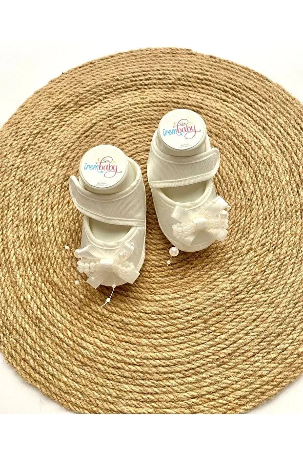 Детские туфли для девочек с кружевной шнуровкой Irembaby, White