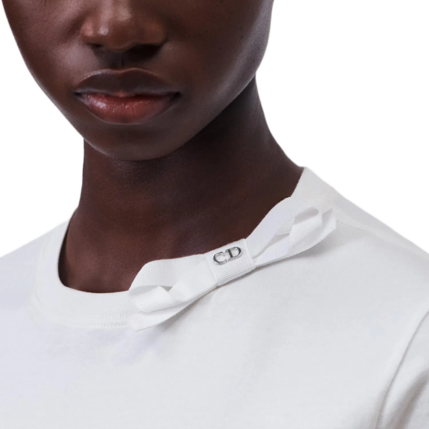 Женская футболка с круглым вырезом прямого кроя White DIOR, White — фото 4