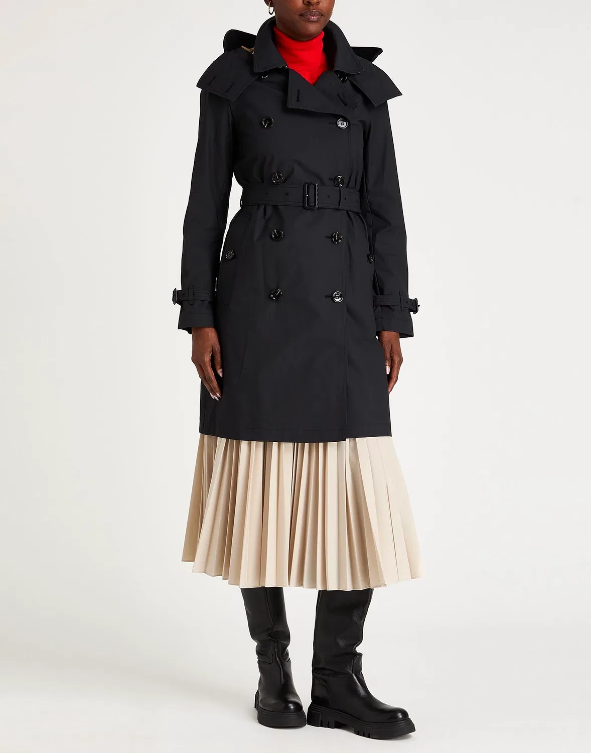 Женский тренчкот с аппликациями Burberry, черный — фото 2