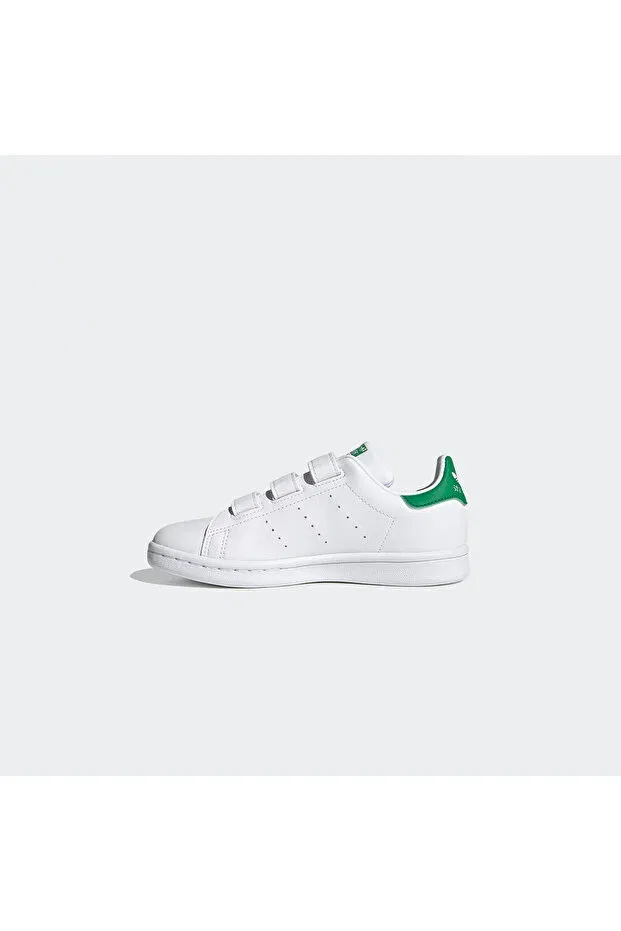 Детские кроссовки для девочек кожаные Stan Smith Kids Adidas, White — фото 4