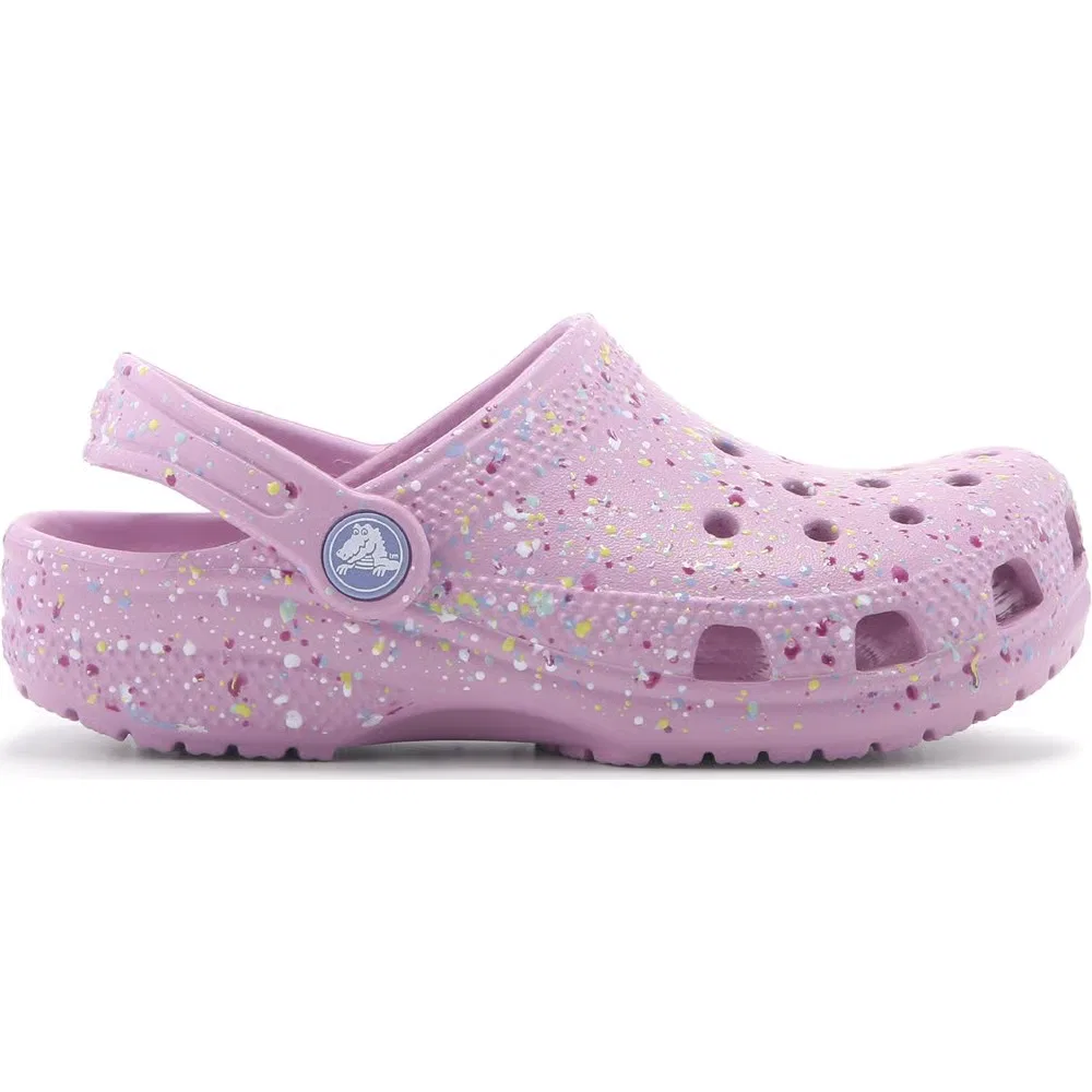 Детские классические сабо с графическим рисунком Crocs, Purple Multi — фото 2