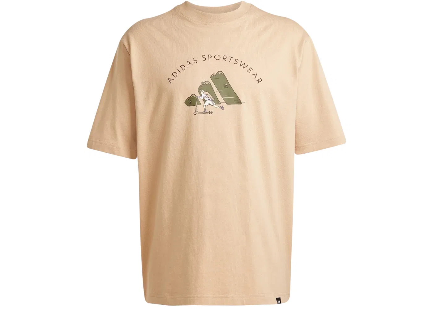 Мужская футболка с принтом Codes Doodle Scooter Graphic Tee Adidas, Warm Sandstone
