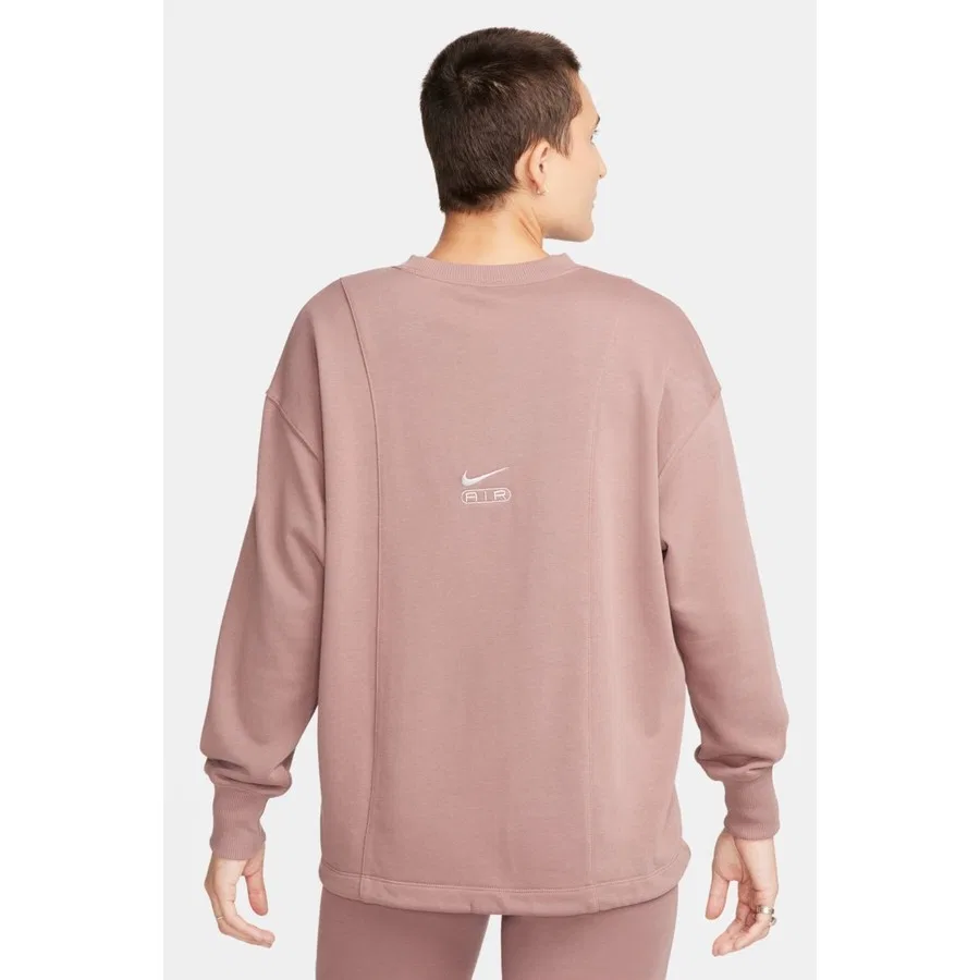 Женский свитшот оверсайз с круглым вырезом из французского футера Nike Air Women's Oversized Crew Neck French Terry Sweatshirt, Светло-коричневый — фото 2