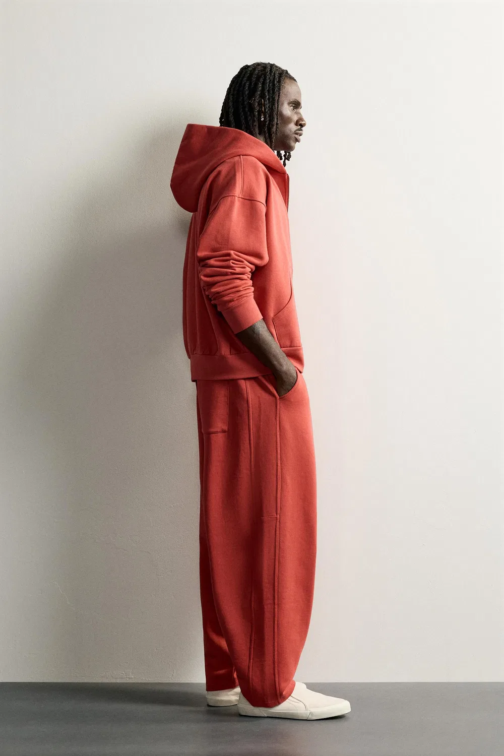 Простые спортивные штаны Balloon Fit ZARA, Red — фото 4