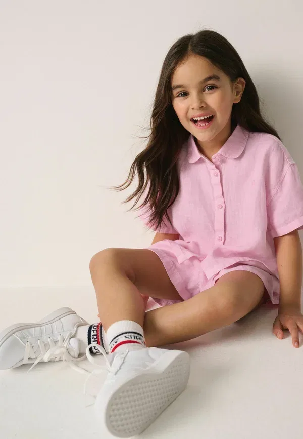 Комплект из топа и шорт, свободный крой, Regular fit - top & short set, Superdry & Co, pink, розовый — фото 3