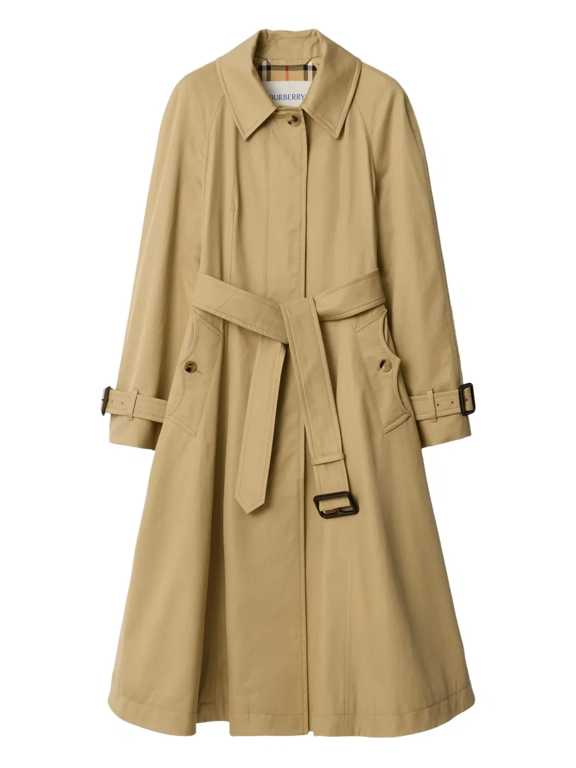 Пальто с поясом из габардина Burberry, нейтральные