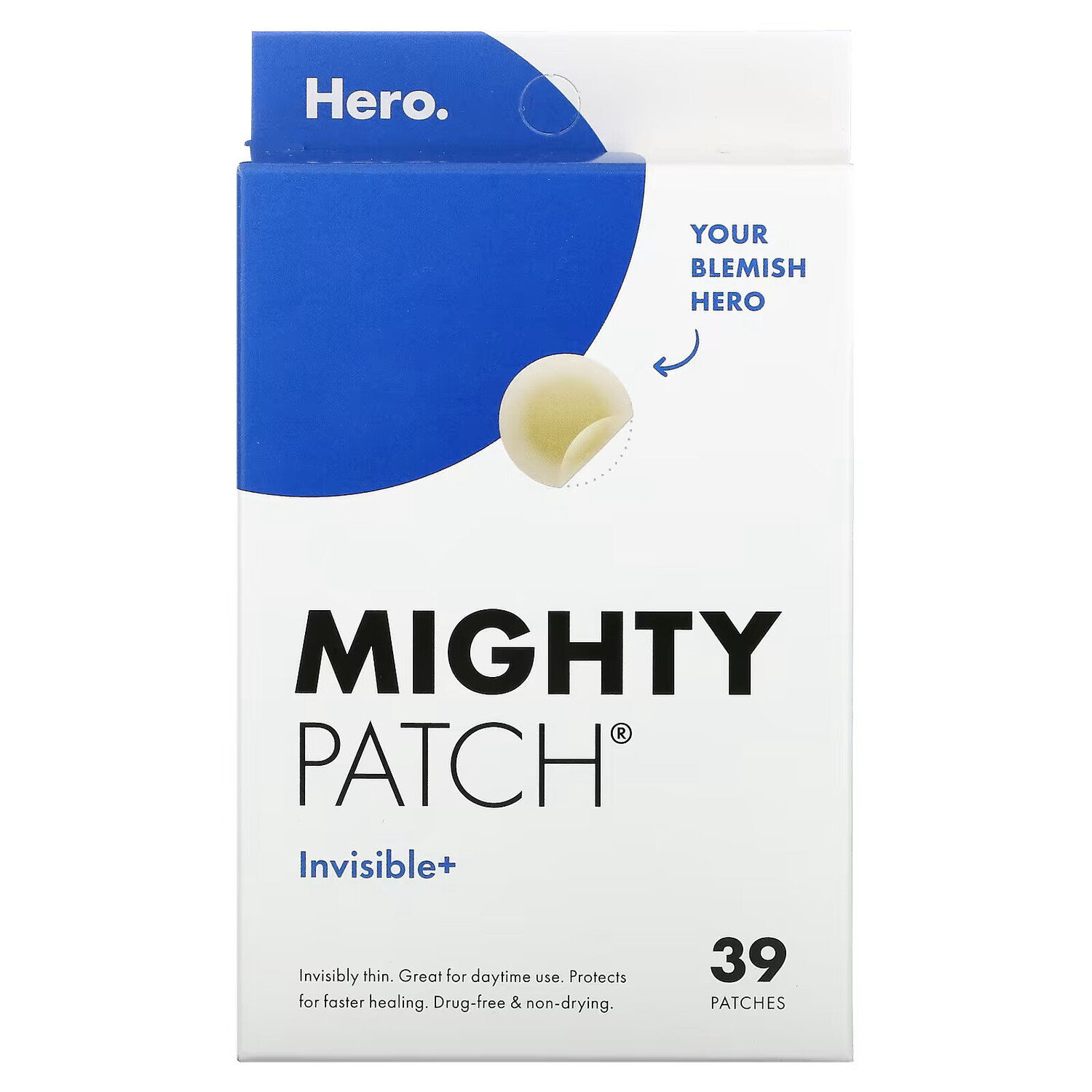 

Hero Cosmetics, Mighty Patch, невидимые+, 39 шт.